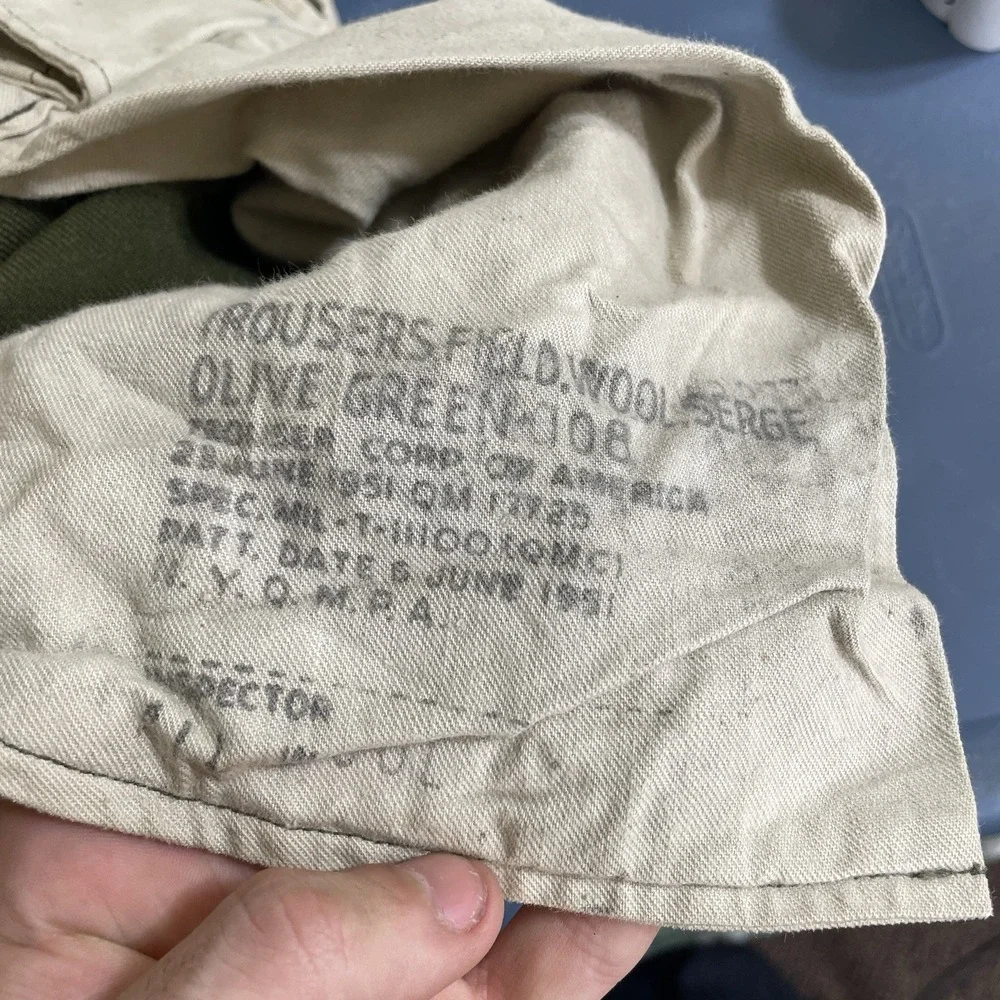 Vtg Korean War Pants Medium Long M-1951 Army Field Trouser Wool OG-108 32x33 Men